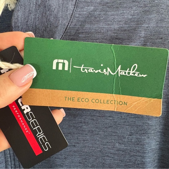 Travis Mathew Havasu 2.0 Quarter Zip Vintage Indigo Blue Black L Golf Eco Light - Picture 6 of 12